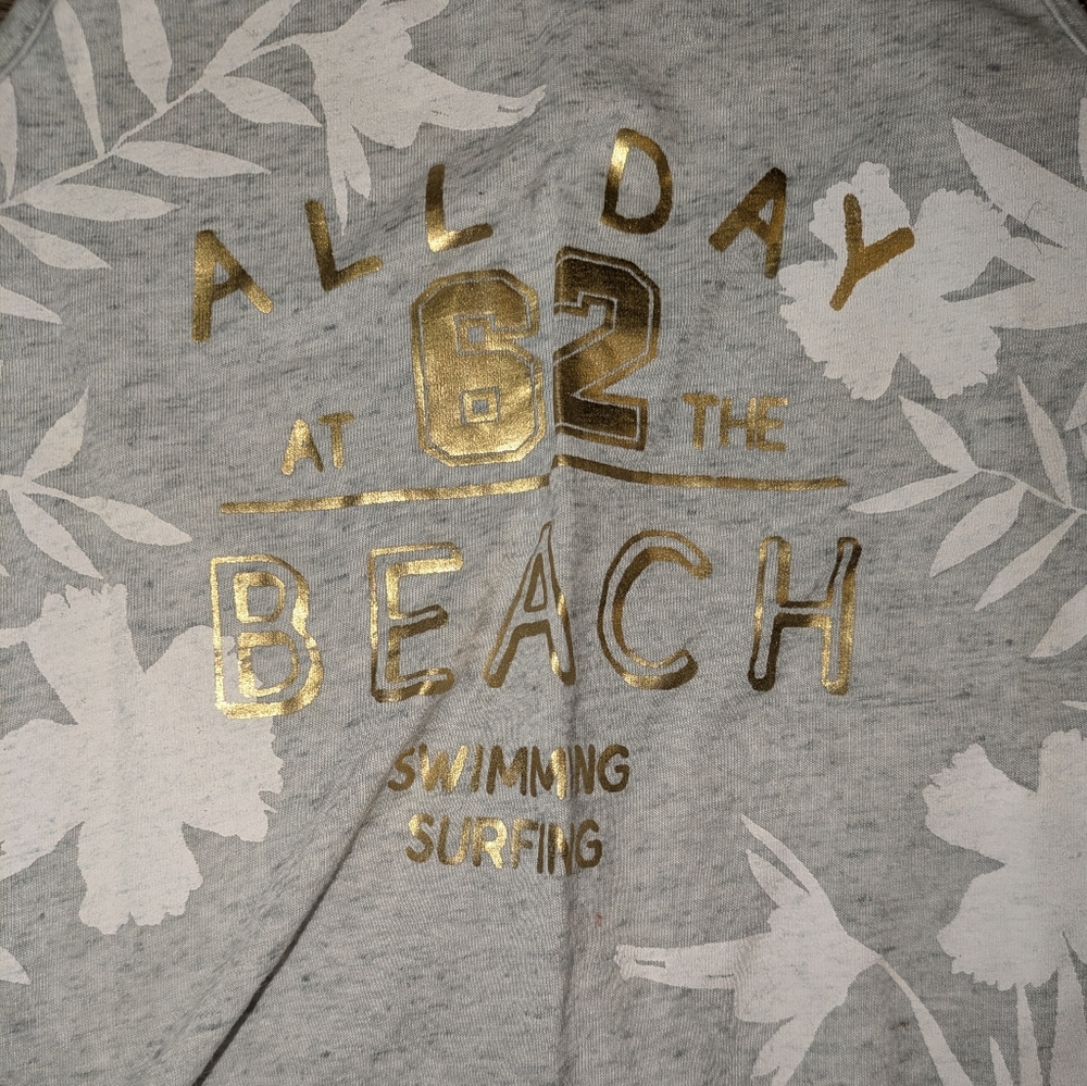 H&M Kids Gray Tank Top with Gold Beach Print